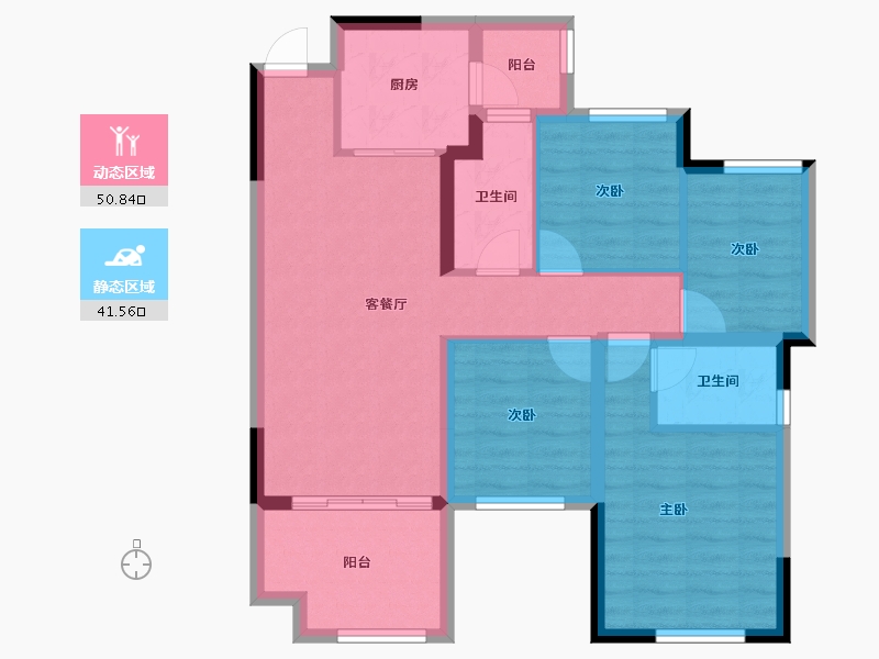 四川省-南充市-鸿通翡翠城-81.84-户型库-动静分区