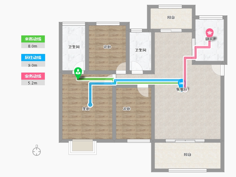 四川省-南充市-鸿通翡翠城-98.51-户型库-动静线