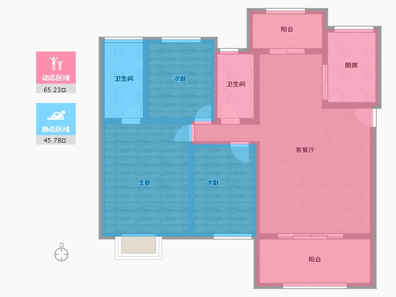 四川省-南充市-鸿通翡翠城-98.51-户型库-动静分区