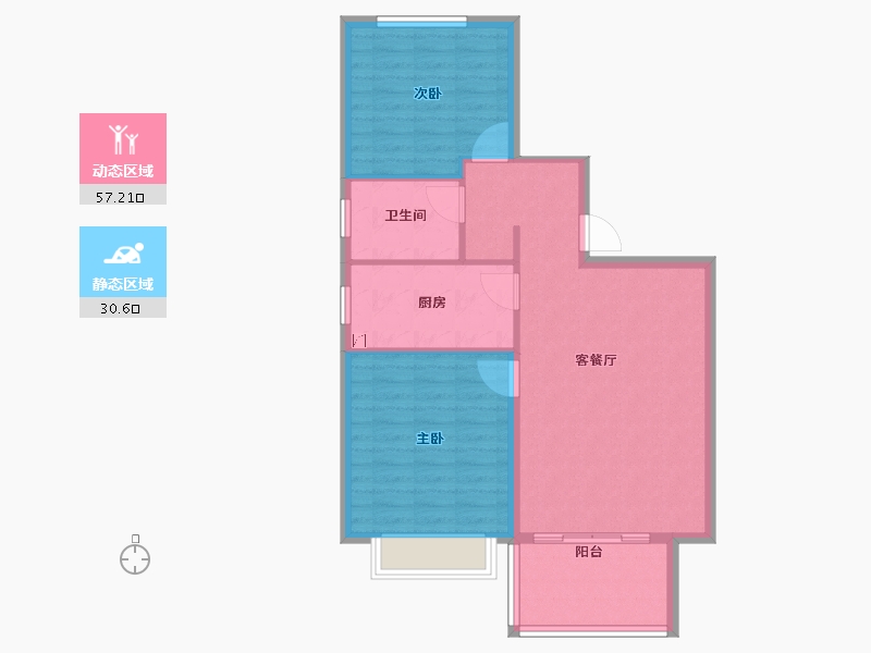 海南省-海口市-首开美墅湾-80.00-户型库-动静分区