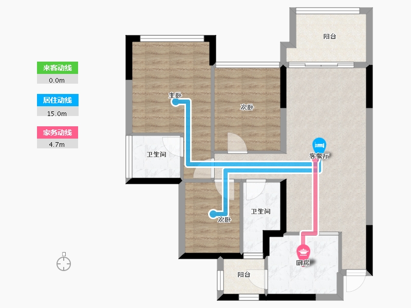 四川省-南充市-鸿通翡翠城-77.58-户型库-动静线