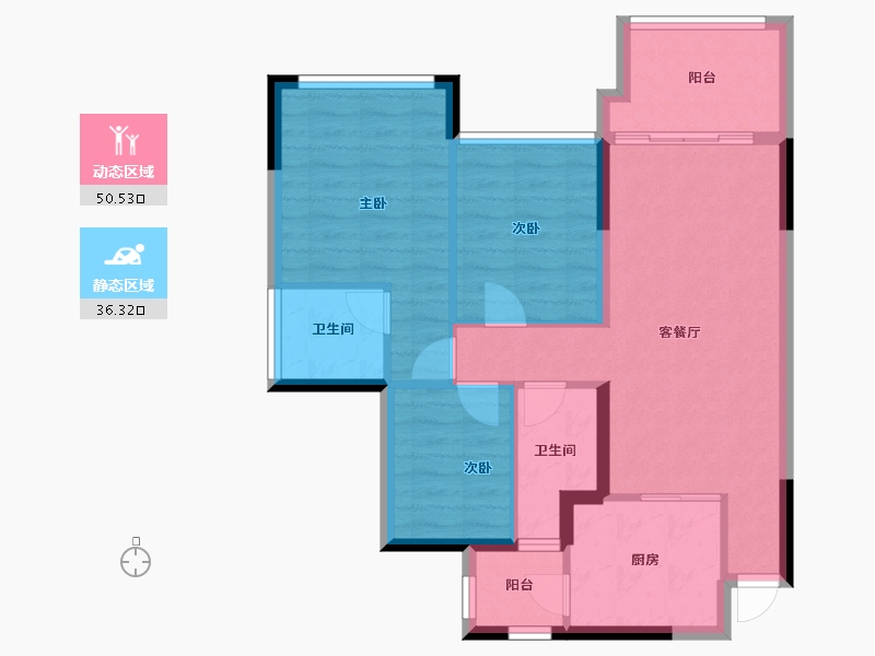 四川省-南充市-鸿通翡翠城-77.58-户型库-动静分区