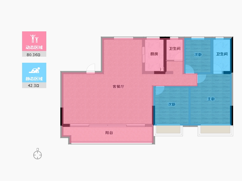 山东省-烟台市-龙口碧桂园·凤凰台-111.25-户型库-动静分区