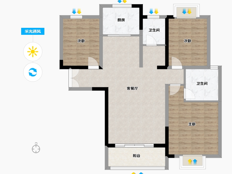 河南省-南阳市-佳源御府-98.01-户型库-采光通风