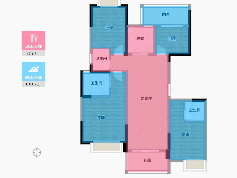 四川省-绵阳市-富临绵州水郡-97.91-户型库-动静分区