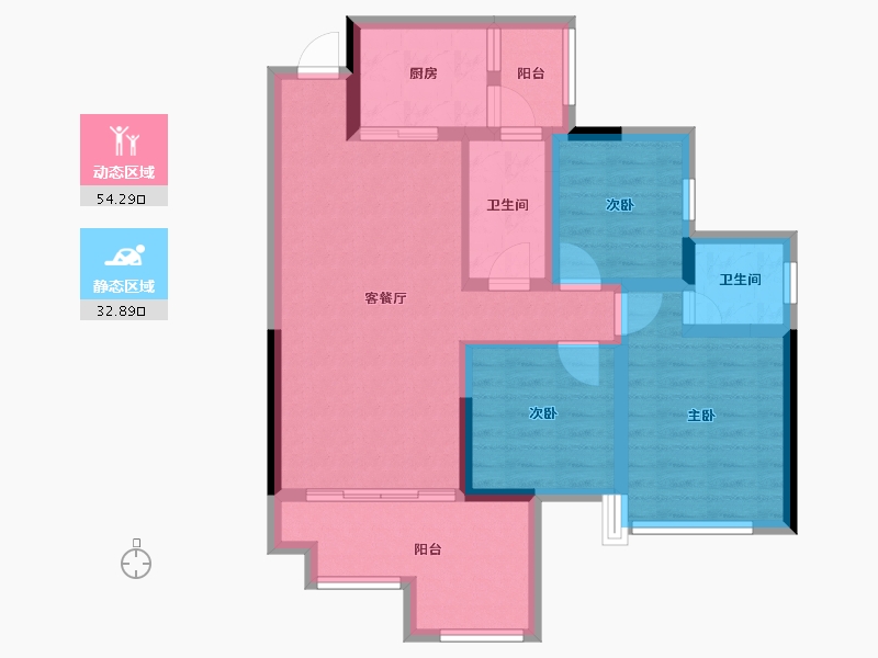 四川省-南充市-凯旋会展新城-76.66-户型库-动静分区