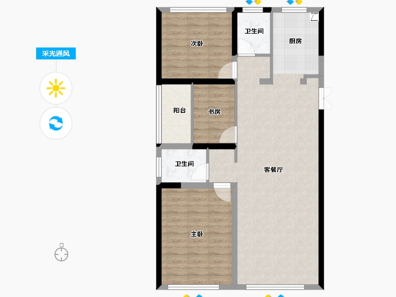 甘肃省-武威市-万嘉臻园-85.83-户型库-采光通风