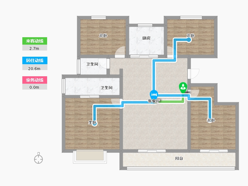 甘肃省-天水市-天水·盛达公馆-115.51-户型库-动静线