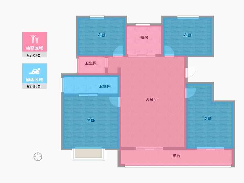 甘肃省-天水市-天水·盛达公馆-115.51-户型库-动静分区