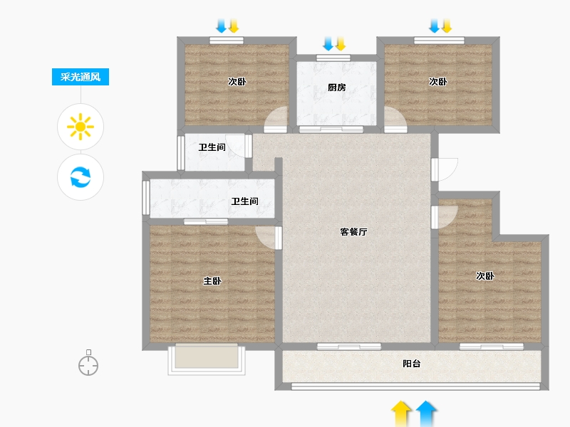 甘肃省-天水市-天水·盛达公馆-115.51-户型库-采光通风