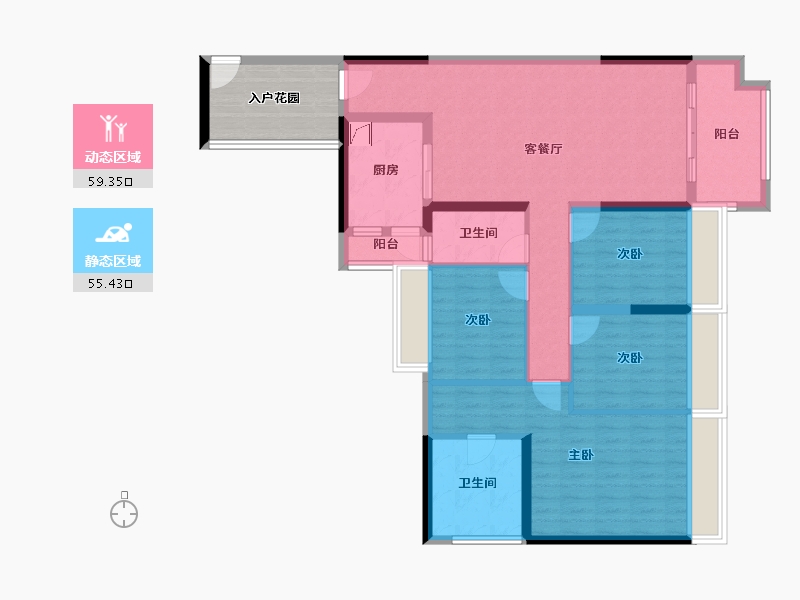 广东省-河源市-兴泰花园三期-109.69-户型库-动静分区