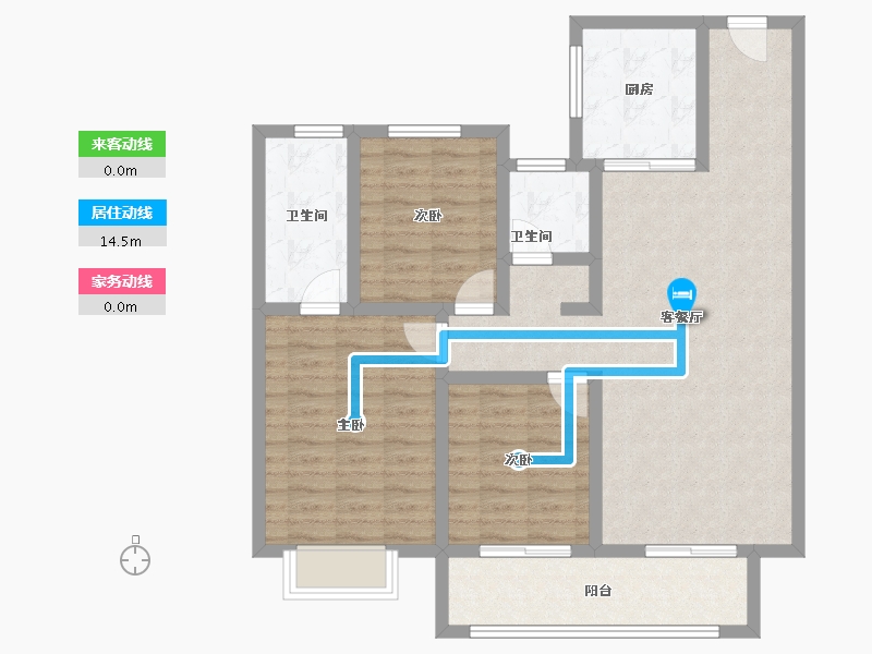 甘肃省-天水市-恒顺阳光城·翡丽湾-96.15-户型库-动静线