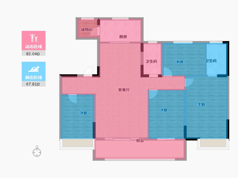 山东省-烟台市-玲珑玺悦府-137.06-户型库-动静分区