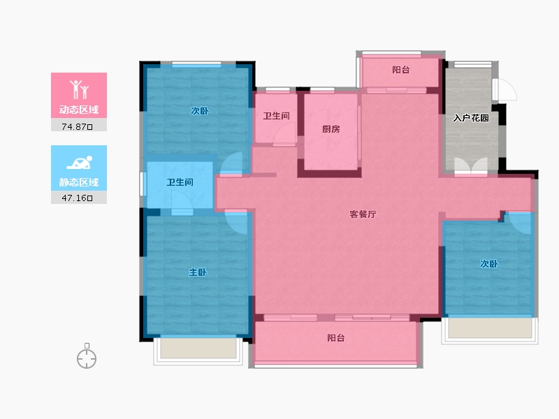 河南省-郑州市-海龙·昊坤苑-116.80-户型库-动静分区