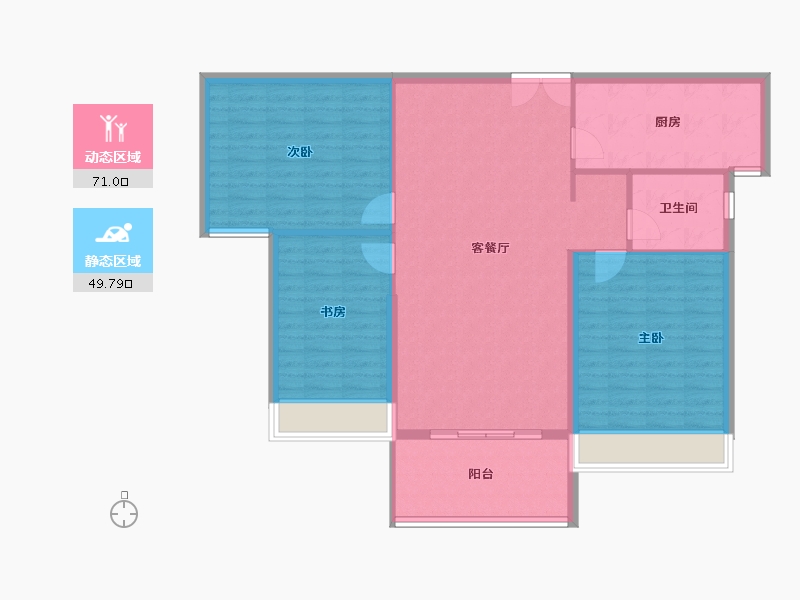 河南省-信阳市-信合阳光城-111.17-户型库-动静分区