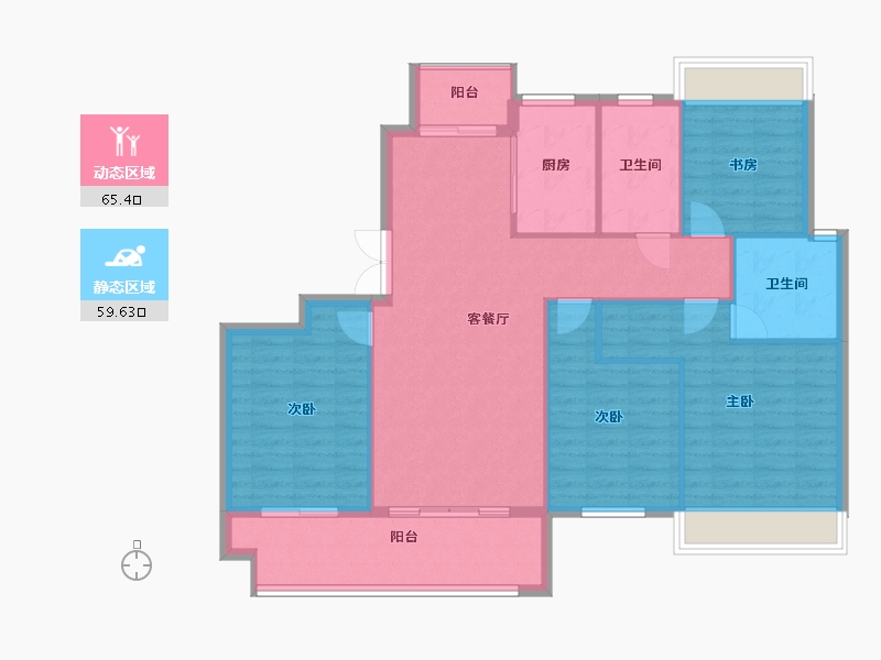 河南省-信阳市-信合阳光城-114.68-户型库-动静分区