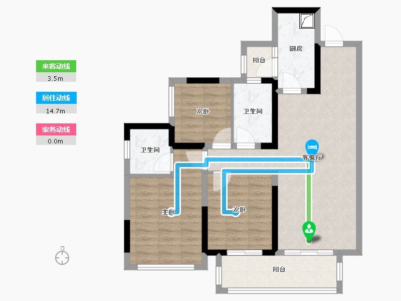 四川省-德阳市-金科集美水岸-80.00-户型库-动静线