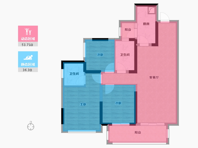 四川省-德阳市-金科集美水岸-80.00-户型库-动静分区