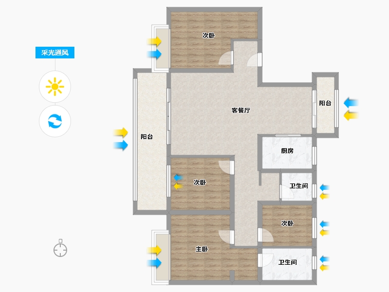 山东省-东营市-凤鸣春秋-120.00-户型库-采光通风