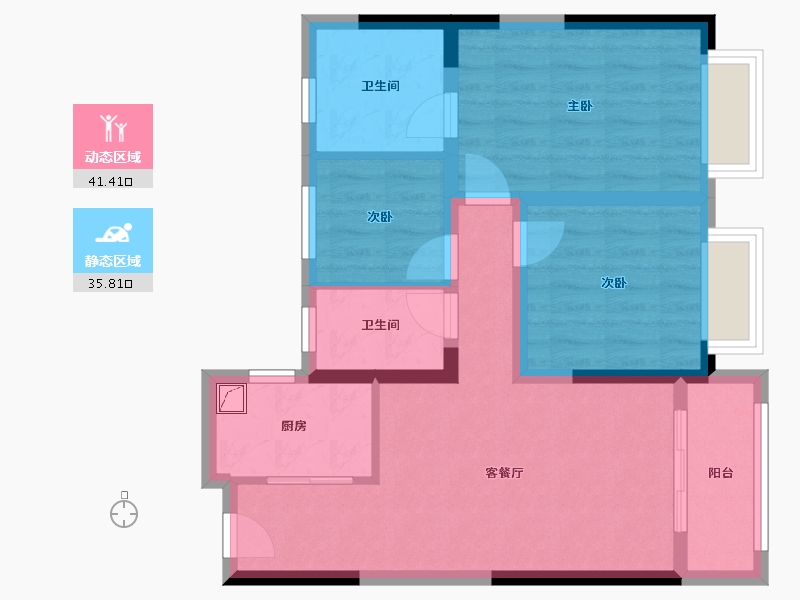 浙江省-金华市-东望文化-75.00-户型库-动静分区