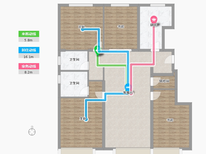 河北省-保定市-华远·海蓝城二期-127.25-户型库-动静线