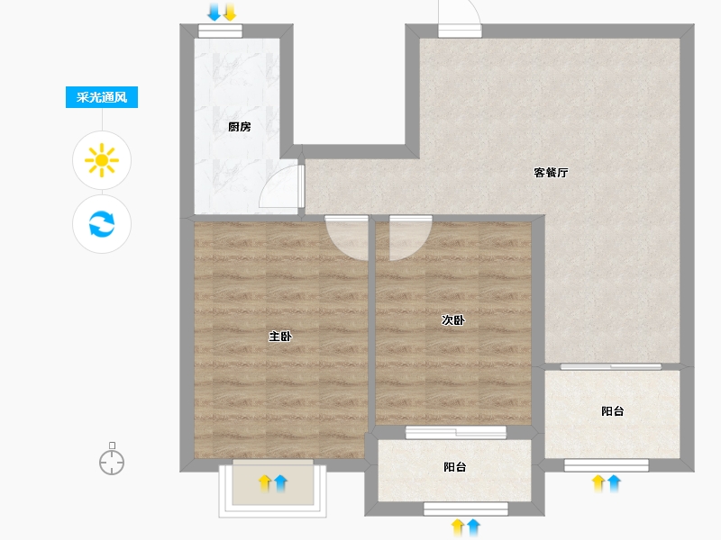 福建省-南平市-建瓯三江国际-63.15-户型库-采光通风