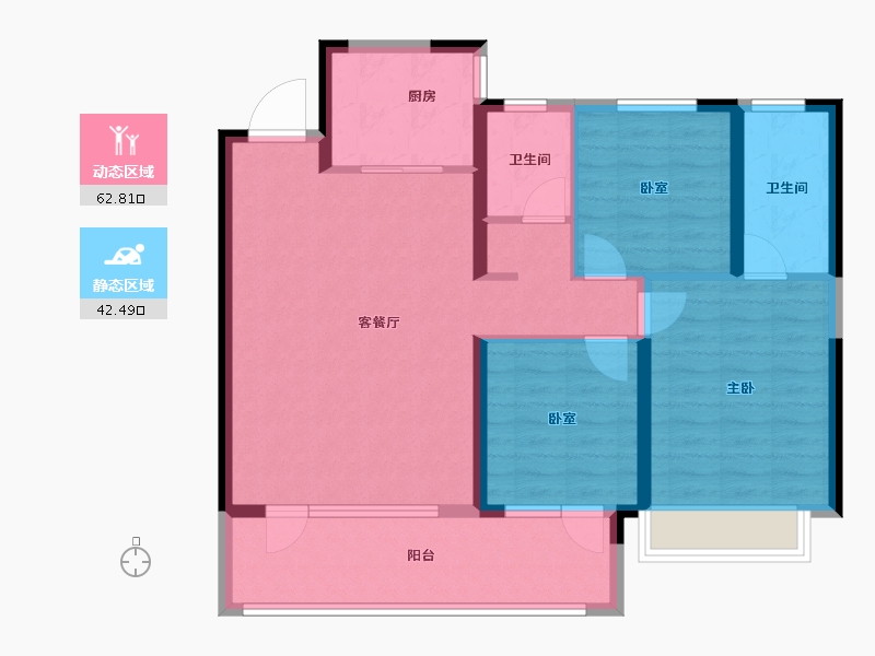 江苏省-南京市-金基嘉玥-94.40-户型库-动静分区