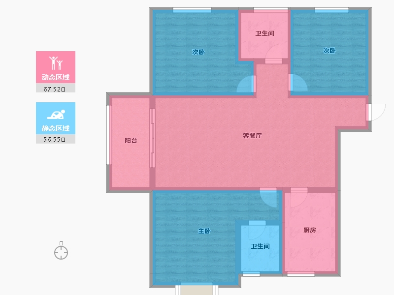 河南省-南阳市-弘都·金帝国际-111.00-户型库-动静分区