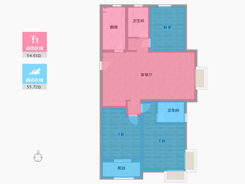 山西省-吕梁市-泰化凤凰山庄-98.22-户型库-动静分区