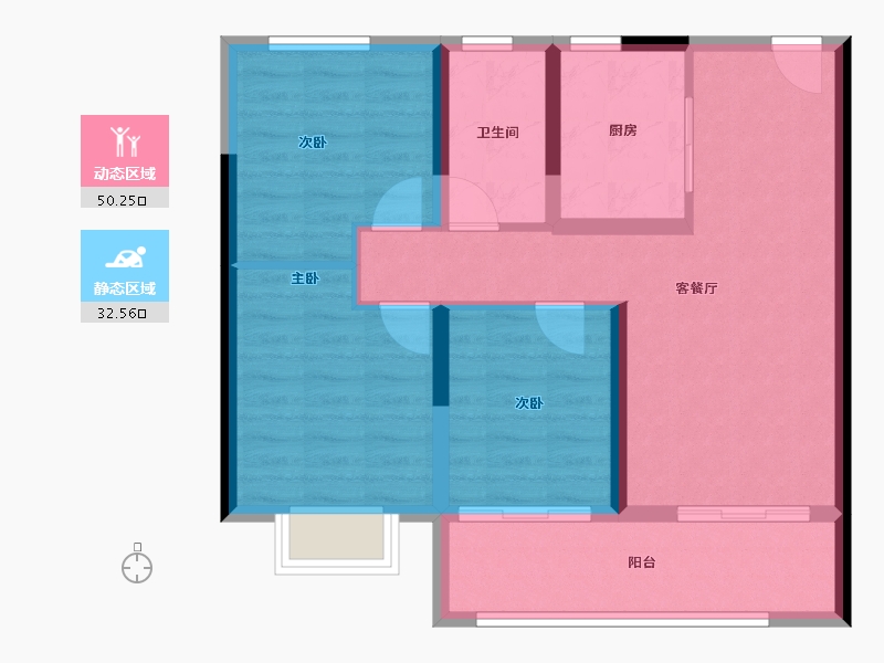 江苏省-南京市-中国铁建·栖云府-73.75-户型库-动静分区