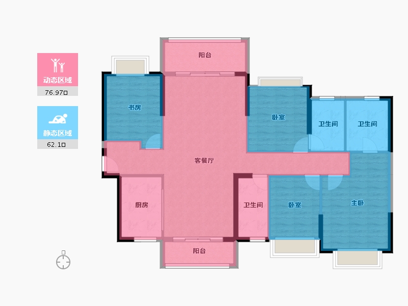 广东省-东莞市-丰华珑远翠珑湾-125.82-户型库-动静分区