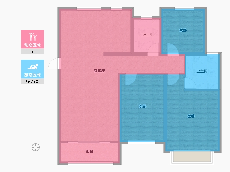 河南省-驻马店市-泌阳置地上河府-100.30-户型库-动静分区