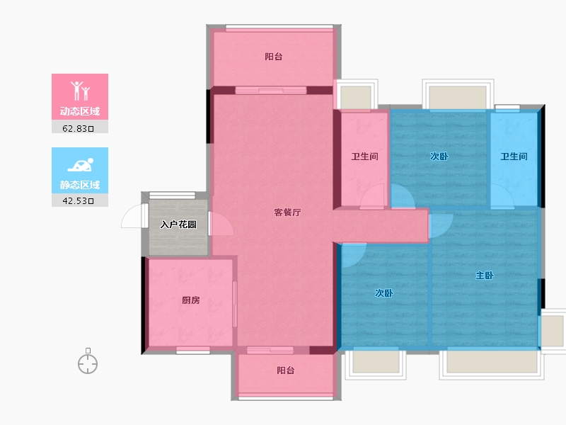 湖南省-衡阳市-银泰红城-99.09-户型库-动静分区