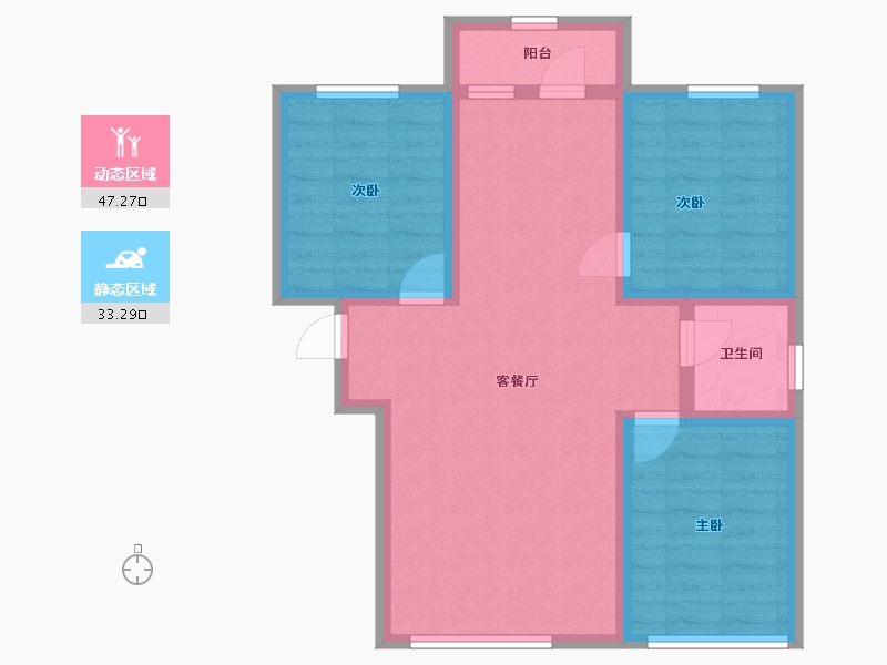 黑龙江省-大庆市-欣凤学城三期-71.54-户型库-动静分区