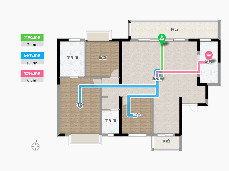 广西壮族自治区-南宁市-华润置地西园望江-136.10-户型库-动静线