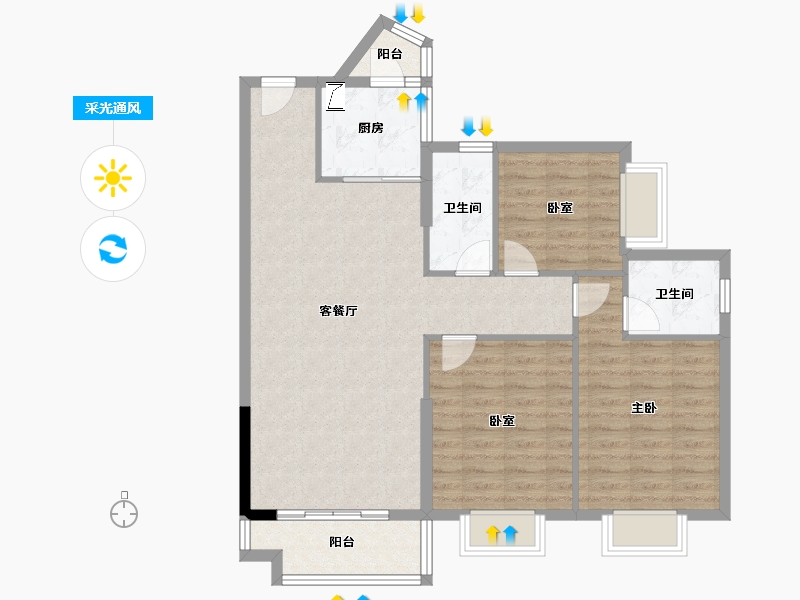 广东省-东莞市-山水江南玖峯-92.90-户型库-采光通风