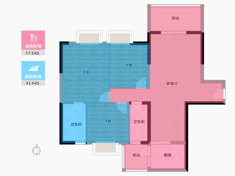 广东省-云浮市-东方明珠花园-89.07-户型库-动静分区