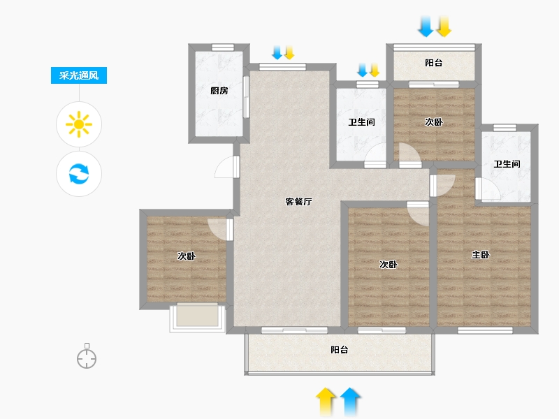 江西省-上饶市-翼天·十里风荷-110.12-户型库-采光通风