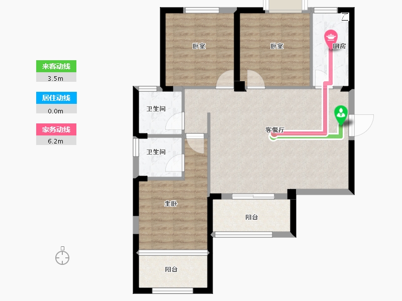 安徽省-宿州市-恒福新城A区-85.71-户型库-动静线