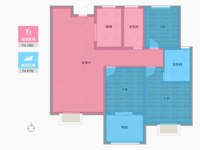 河南省-安阳市-内黄绿城国际-101.68-户型库-动静分区