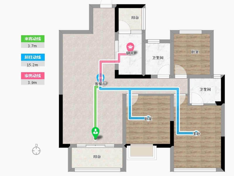 四川省-绵阳市-丽都花园城-87.50-户型库-动静线