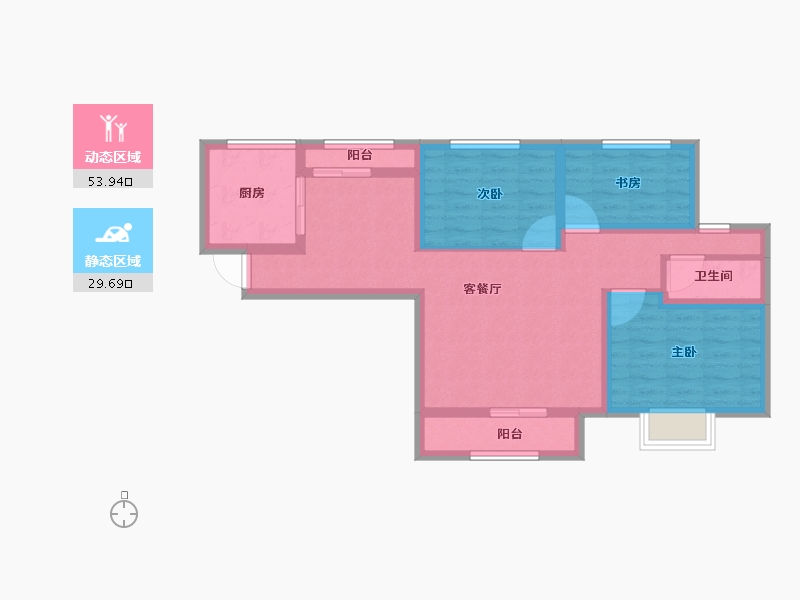 山西省-临汾市-芳馨园-73.10-户型库-动静分区