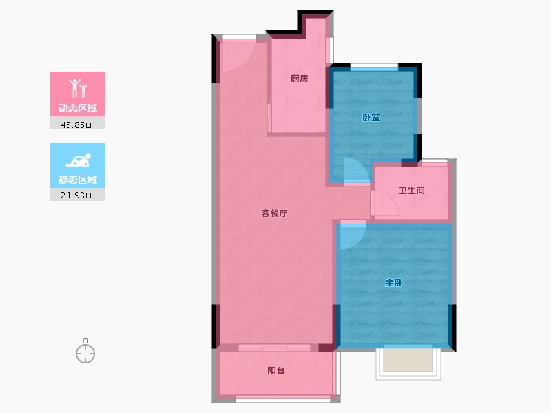 江苏省-南通市-绿地·长岛-60.00-户型库-动静分区