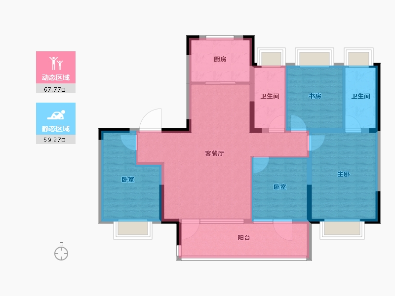 江苏省-南京市-大成汇文府-114.40-户型库-动静分区