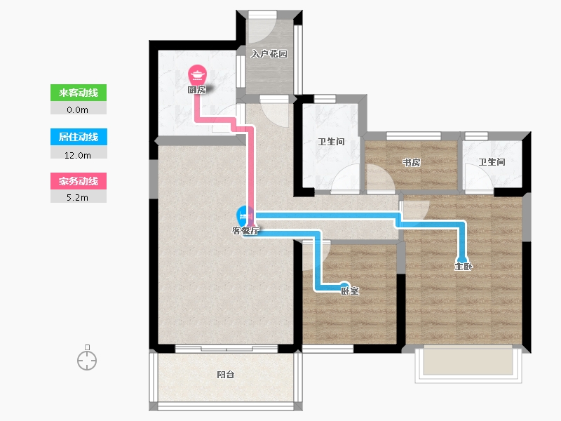 福建省-漳州市-永鸿御溪谷-71.20-户型库-动静线