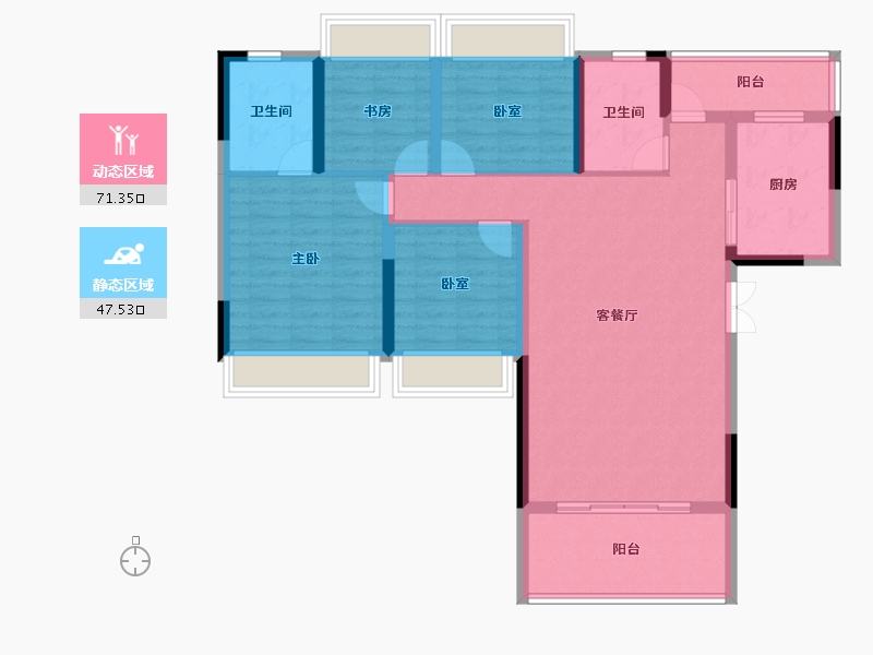 贵州省-安顺市-清馨雅园-106.59-户型库-动静分区