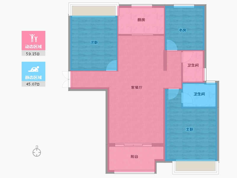 河南省-信阳市-信合阳光城-94.77-户型库-动静分区