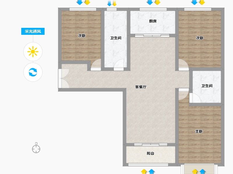 河北省-保定市-四季北岸-108.29-户型库-采光通风