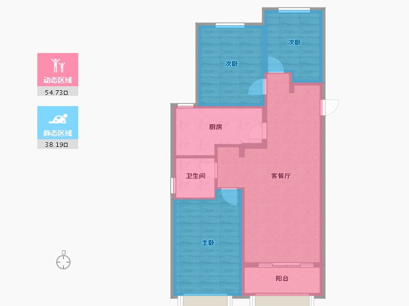 新疆维吾尔自治区-乌鲁木齐市-通嘉孔雀府-93.00-户型库-动静分区