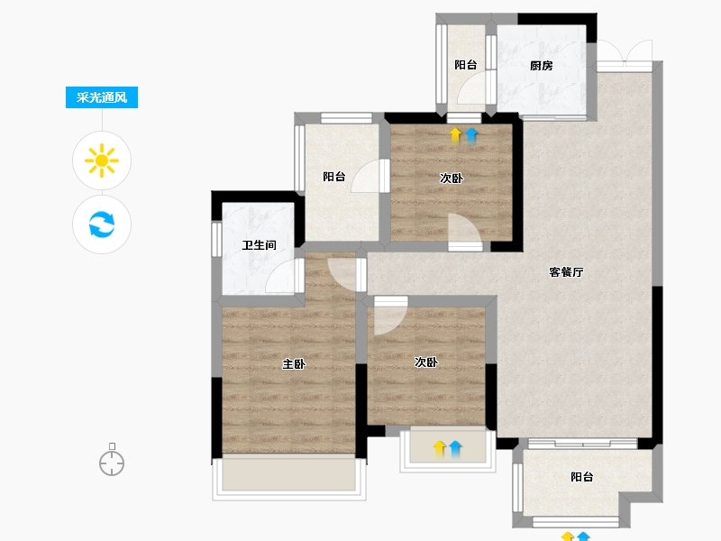 四川省-南充市-锦绣澜庭-97.00-户型库-采光通风